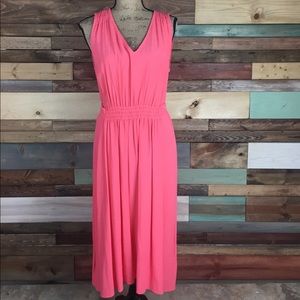 Kate Spade Watermelon Crepe Tie Back Dress Large